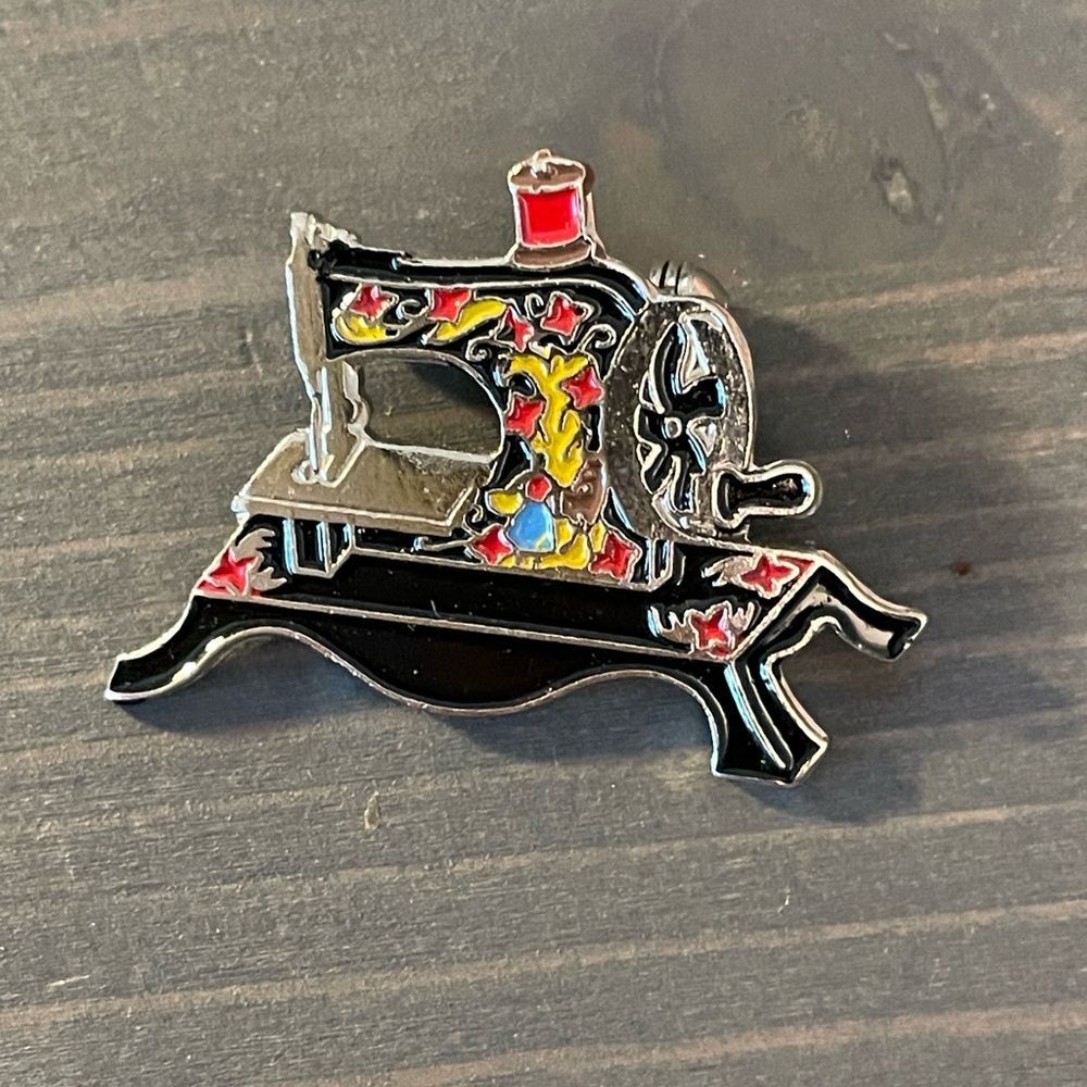Vintage Lapel Pin Sewing Machine Clotilde #3 Toy 1910